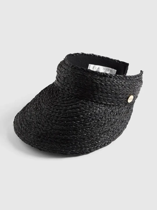 Zdjęcie produktu Seafolly czapka z daszkiem damska Raffia Visor czarny