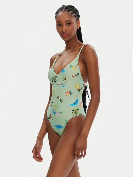 Zdjęcie produktu Seafolly Strój kąpielowy Isla Palm 11071-216 Zielony