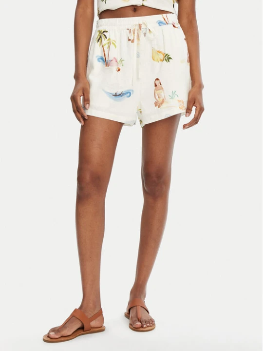 Zdjęcie produktu Seafolly Szorty materiałowe Isla Palm 55401-SH Écru Regular Fit Kremowy