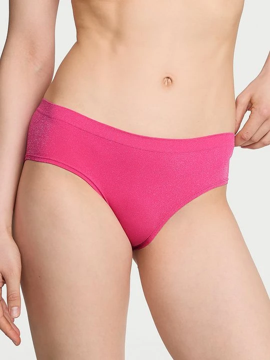 Zdjęcie produktu Seamless Majtki z błyszczącego materiału Shimmer Hiphugger Victoria's Secret Różowy