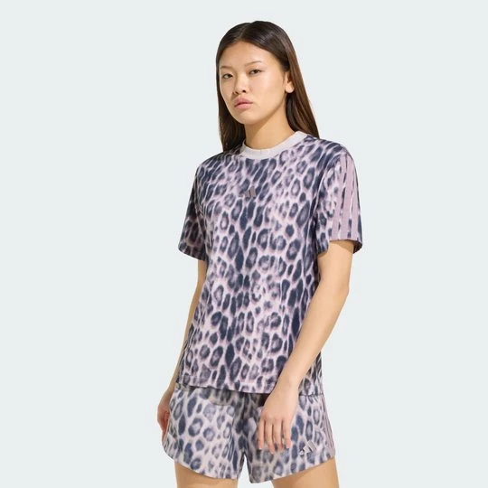 Zdjęcie produktu Seasonal Essentials Leopard Print T-Shirt with 3-Stripes Adidas