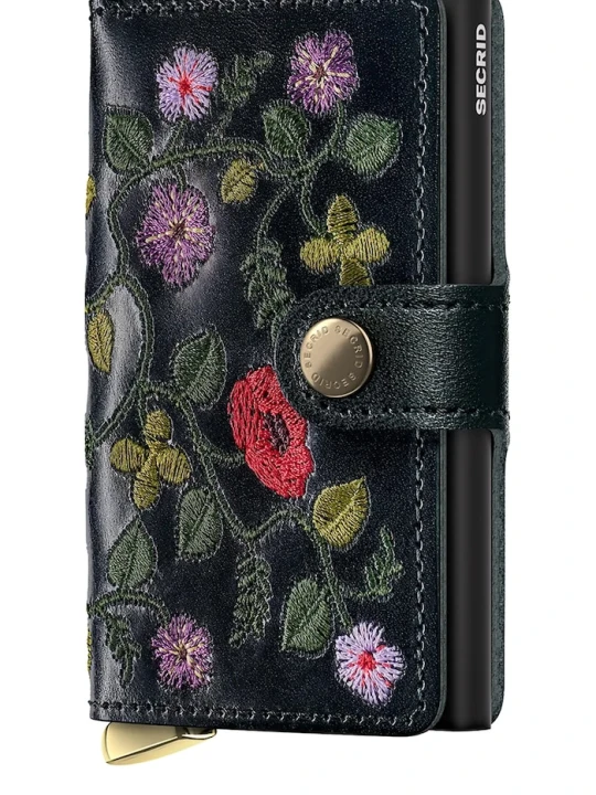 Zdjęcie produktu Secrid portfel skórzany STITCH FLORAL czarny