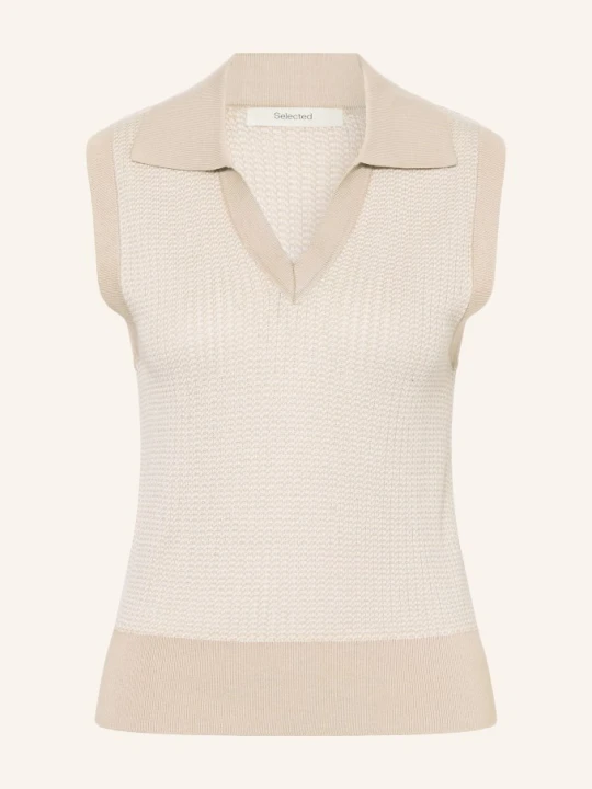 Zdjęcie produktu Selected Dzianinowy Top beige