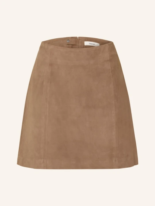 Zdjęcie produktu Selected Skórzana Spódnica beige