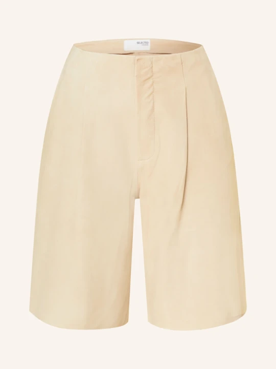 Zdjęcie produktu Selected Spodenki Skórzane beige