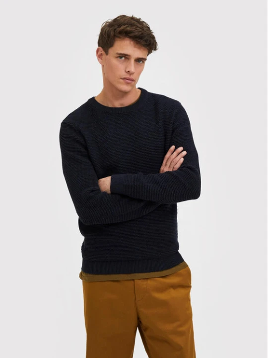 Zdjęcie produktu Selected Homme Sweter Vince 16059390 Granatowy Regular Fit