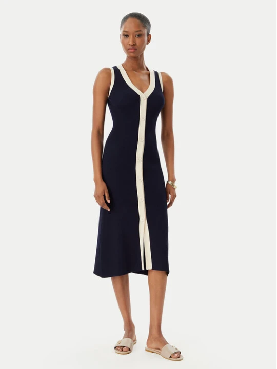 Zdjęcie produktu Selmark Sukienka plażowa BO796 Granatowy Slim Fit
