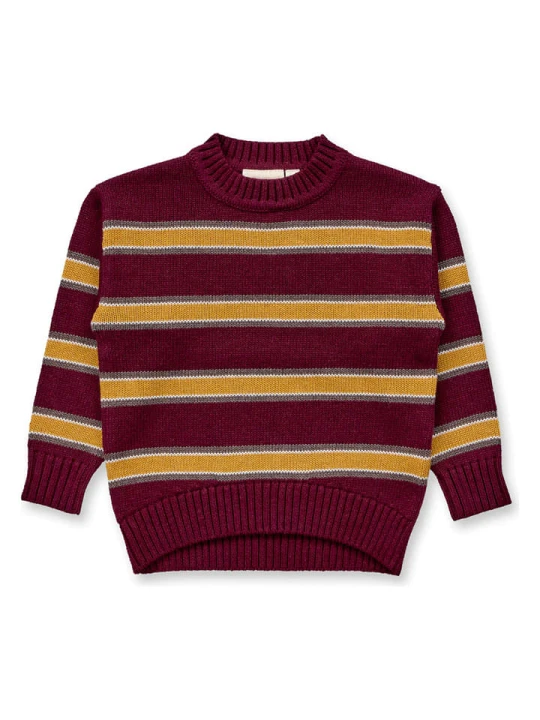 Zdjęcie produktu Sense Organics Sweter "Delia" w kolorze bordowo-musztardowym rozmiar: 110