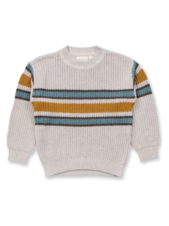 Zdjęcie produktu Sense Organics Sweter "Delia" w kolorze musztardowo-zielono-kremowym rozmiar: 122