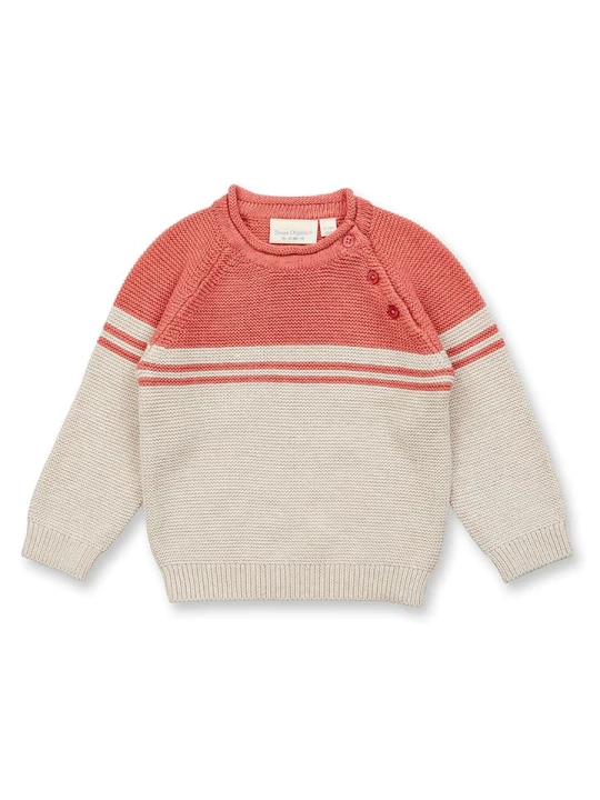 Zdjęcie produktu Sense Organics Sweter "Victor" w kolorze beżowo-czerwonym rozmiar: 92