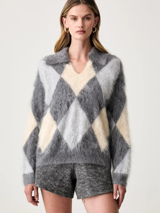 Zdjęcie produktu Seventy Venezia sweter damski kaszmirowy szary