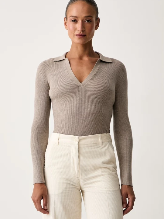 Zdjęcie produktu Seventy Venezia sweter damski z dodatkiem wełny beżowy