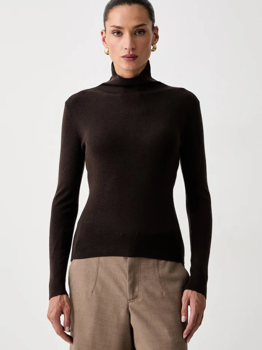 Zdjęcie produktu Seventy Venezia sweter damski z dodatkiem wełny brązowy