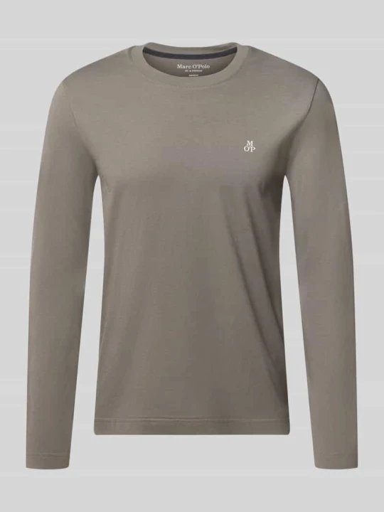 Zdjęcie produktu Shaped Fit koszulka z długim rękawem z czystej bawełny Marc O'Polo Jasnoszary