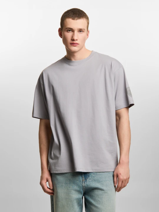 Zdjęcie produktu Shield Splash t-shirt boxy bawełniany męski szary Klasyk