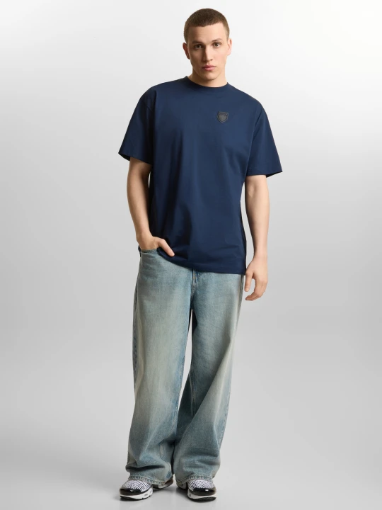 Zdjęcie produktu Shield Splash t-shirt oversize bawełniany męski granatowy Klasyk