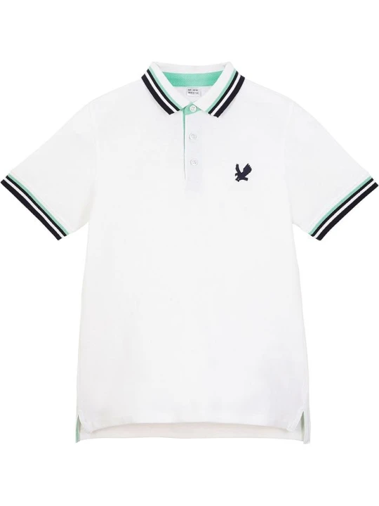 Zdjęcie produktu Shirt chłopięcy polo z bawełny organicznej pique BonPrix biały