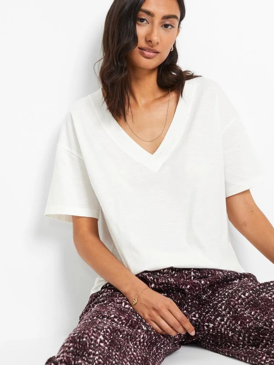 Zdjęcie produktu Shirt oversize z czystej bawełny organicznej BonPrix biały