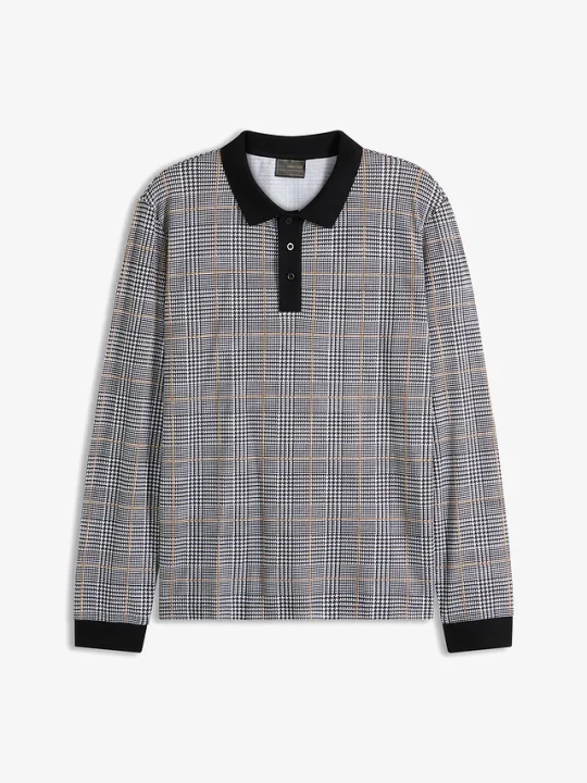 Zdjęcie produktu Shirt polo z długim rękawem, z bawełny organicznej pique BonPrix czarny