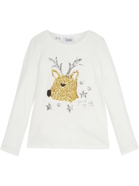 Zdjęcie produktu Shirt z długim rękawem, z czystej bawełny organicznej BonPrix biały