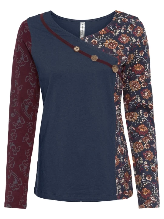 Zdjęcie produktu Shirt z guzikami BonPrix niebieski