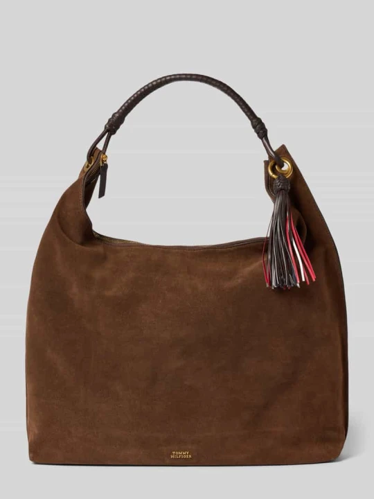 Zdjęcie produktu Shopper z prawdziwej skóry cielęcej nappa model 'STATEMENT LEATHER HOBO' Tommy Hilfiger Ciemnobrązowy