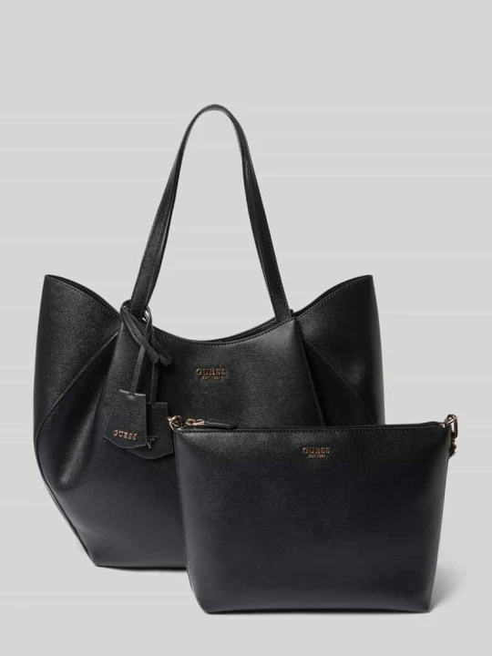 Zdjęcie produktu Shopper z wyjmowaną kieszenią wewnętrzną Model 'AMORETTE 2 IN 1' Guess Czarny