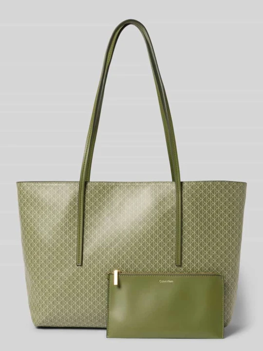 Zdjęcie produktu Shopper z wzorem logo Calvin Klein Oliwkowy