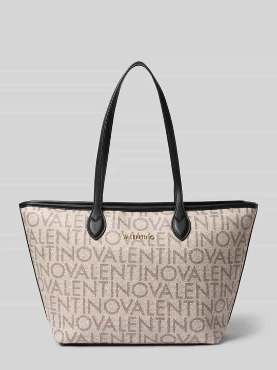 Zdjęcie produktu Shopper z wzorem logo i aplikacją z nazwą marki VALENTINO BAGS Czarny