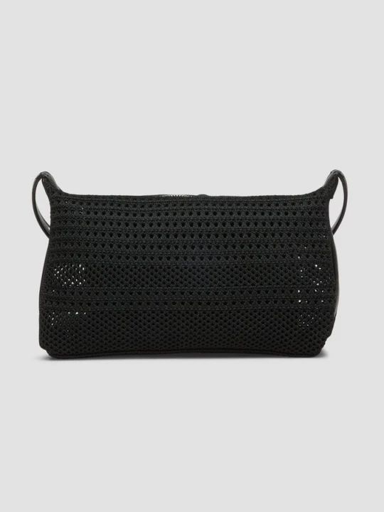 Zdjęcie produktu Shoulder-Bag aus Ajourstrick mit verstellbarem Schultergurt s.Oliver czarny