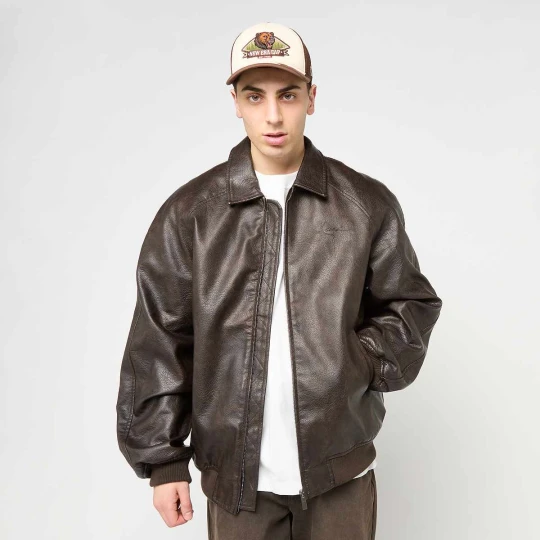 Zdjęcie produktu Signature Pu Leather Bomber Jacket Karl Kani brązowy