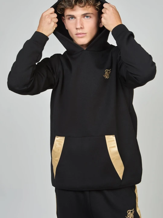 Zdjęcie produktu SikSilk Bluza z kapturem dla chłopców, czarna taped 15 YRS