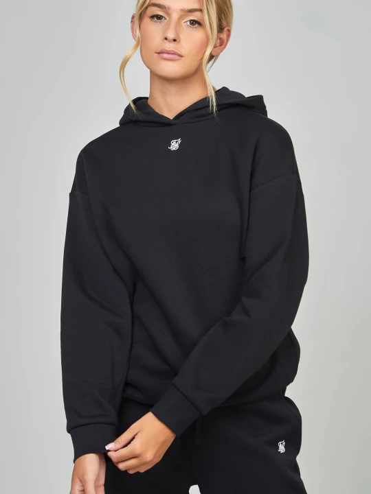 Zdjęcie produktu SikSilk Damska Czarna Essential Overhead Bluza z Kapturem