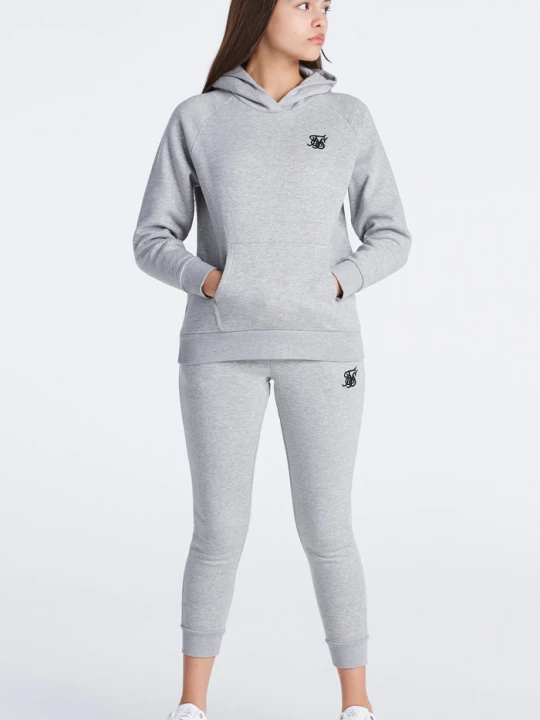 Zdjęcie produktu SikSilk Dziewczęca Szary Marl Essentials Overhead Bluza z kapturem