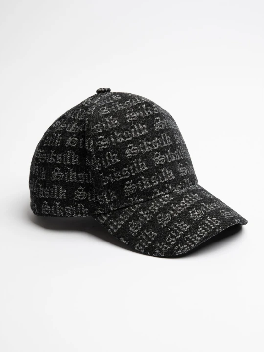 Zdjęcie produktu SikSilk Jacquard Denim Trucker Czapka - Czarny One Size