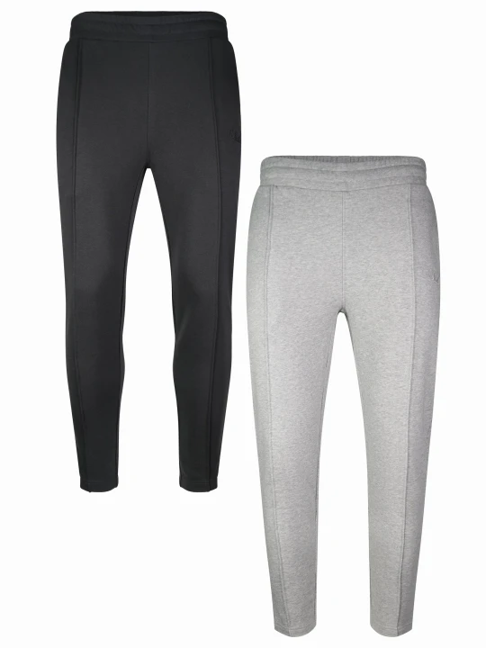 Zdjęcie produktu SikSilk Mens Black and Grey Marl Pack of 2 Smart Joggers