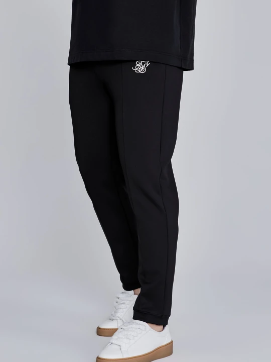 Zdjęcie produktu SikSilk Męskie Czarne Essentials Spodnie z Zakładkami