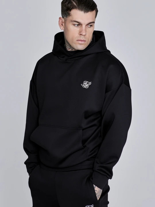 Zdjęcie produktu SikSilk Męski Czarny Essentials Poly Bluza z Kapturem