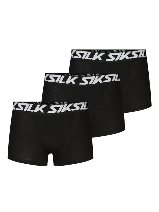 Zdjęcie produktu SikSilk Mens Black Pack of 3 Boxer Shorts