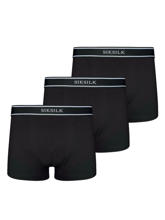 Zdjęcie produktu SikSilk Mens Black Pack of 3 Boxer Shorts