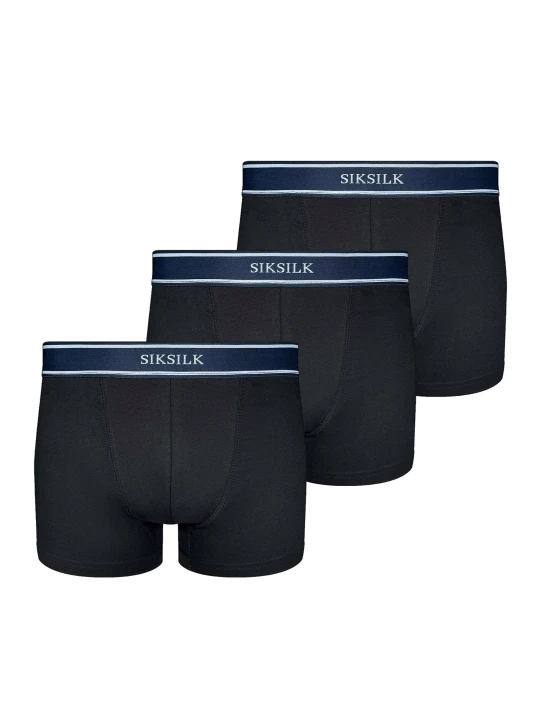 Zdjęcie produktu SikSilk Mens Black Pack of 3 Boxer Shorts