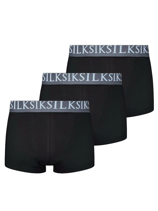 Zdjęcie produktu SikSilk Mens Black Pack of 3 Boxer Shorts