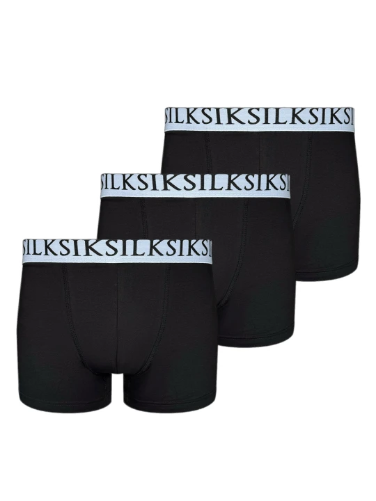 Zdjęcie produktu SikSilk Mens Black Pack of 3 Boxer Shorts