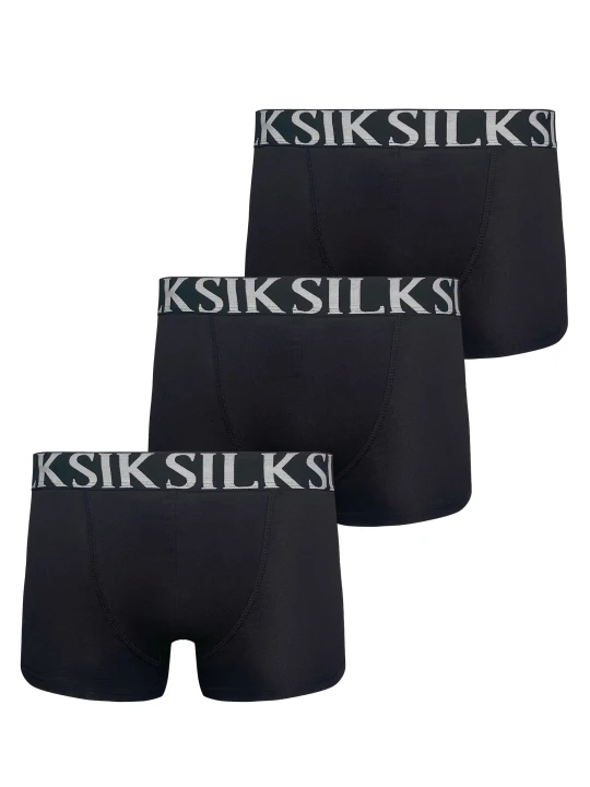 Zdjęcie produktu SikSilk Męskie Czarne Bokserki 3 Sztuki w Zestawie