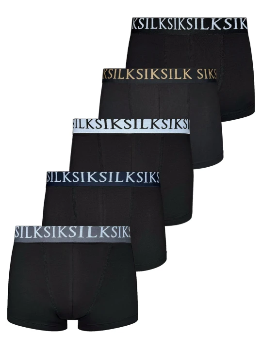 Zdjęcie produktu SikSilk Mens Black Pack of 5 Boxer Shorts
