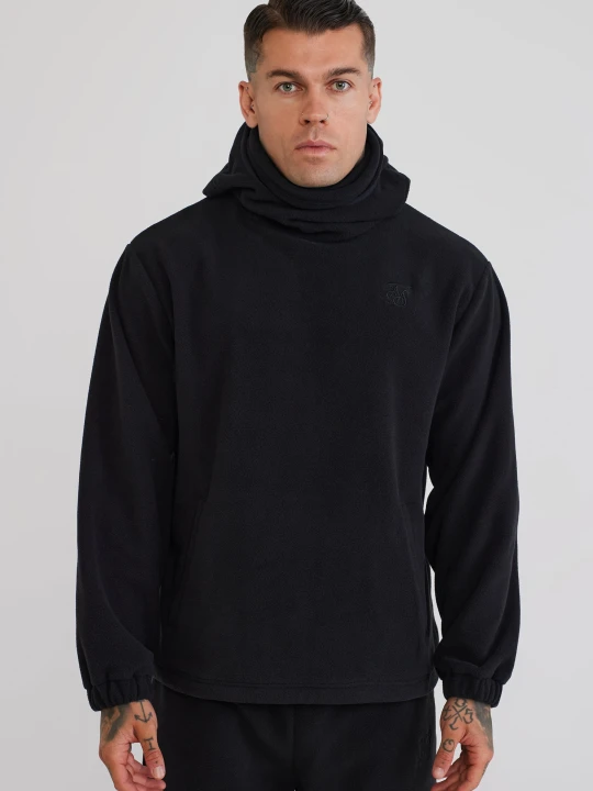 Zdjęcie produktu SikSilk Męski Czarny Polar Fleece Bluza z Kapturem