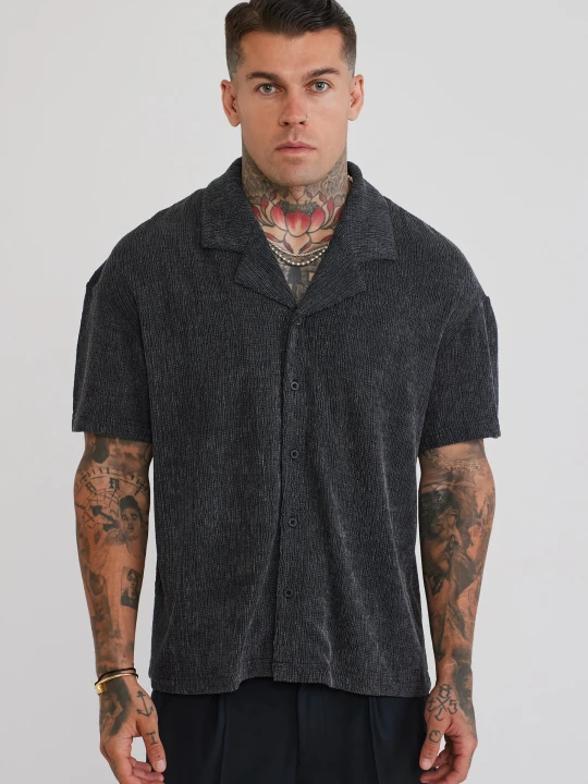 Zdjęcie produktu SikSilk Mens Black Textured Shirt