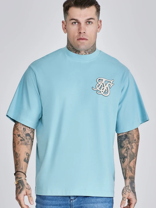Zdjęcie produktu SikSilk Męski Niebieski Oversized T-shirt