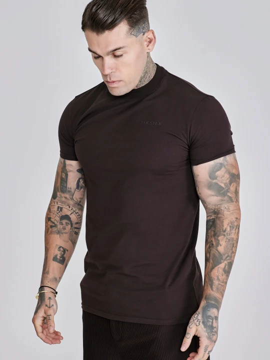 Zdjęcie produktu SikSilk Męski Brązowy Muscle Fit T-Shirt