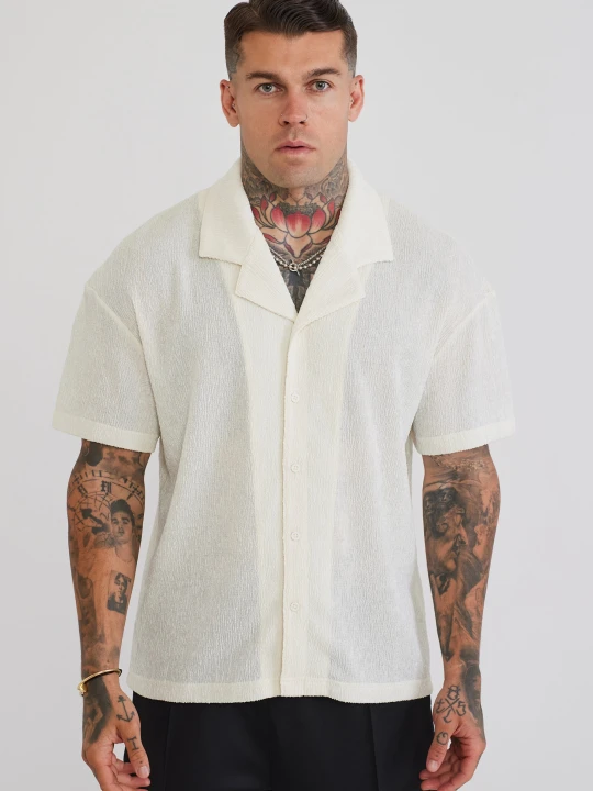 Zdjęcie produktu SikSilk Mens Ecru Textured Shirt